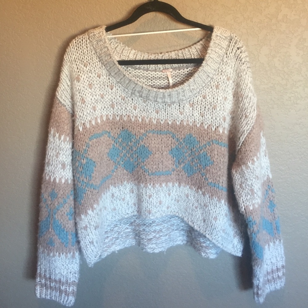 Free People Multicolor Crew Neck Sweater